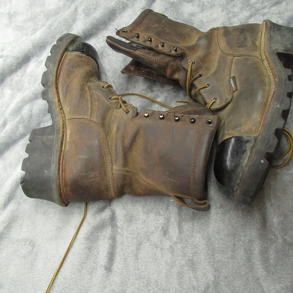 Red Wing Men Boot 8D Brown Logger Max Safety Toe Waterproof Iron Ranger 4420 VTG